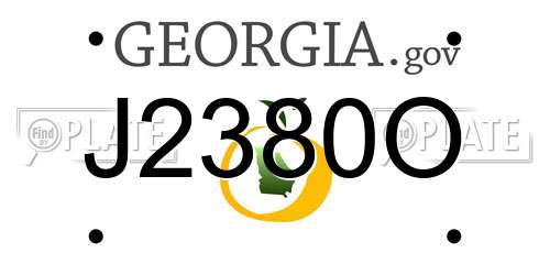 J2380O Georgia License Plate
