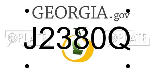 J2380Q Georgia License Plate
