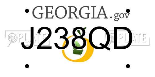 J238QD Georgia License Plate