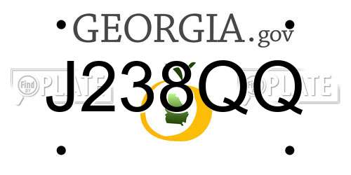 J238QQ Georgia License Plate