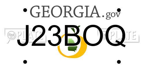 J23BOQ Georgia License Plate
