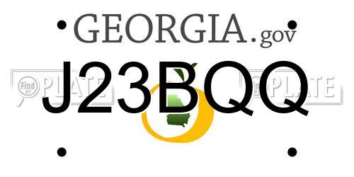 J23BQQ Georgia License Plate