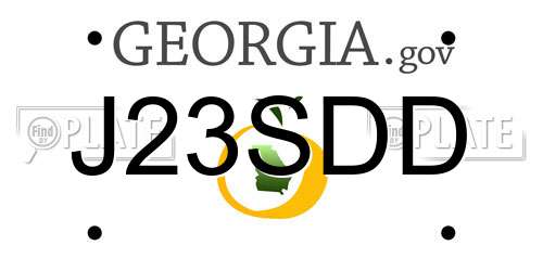 J23SDD Georgia License Plate