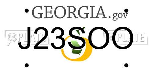 J23SOO Georgia License Plate