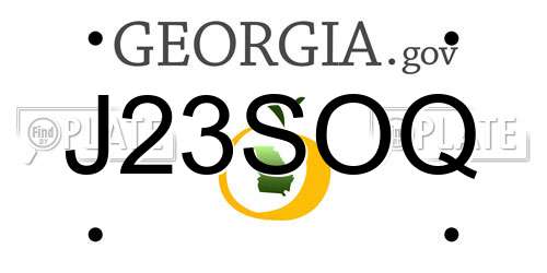 J23SOQ Georgia License Plate