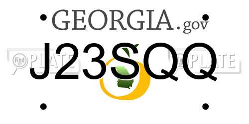 J23SQQ Georgia License Plate