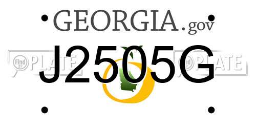 J2505G Georgia License Plate