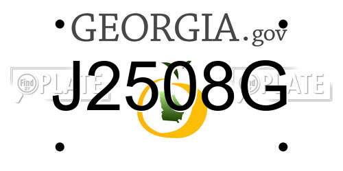 J2508G Georgia License Plate