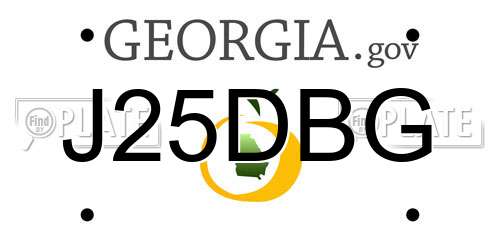 J25DBG Georgia License Plate