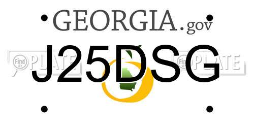 J25DSG Georgia License Plate