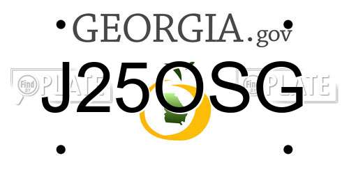 J25OSG Georgia License Plate