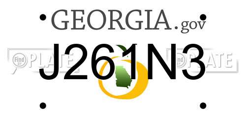 J261N3 Georgia License Plate