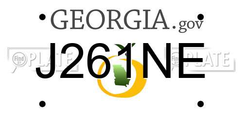 J261NE Georgia License Plate