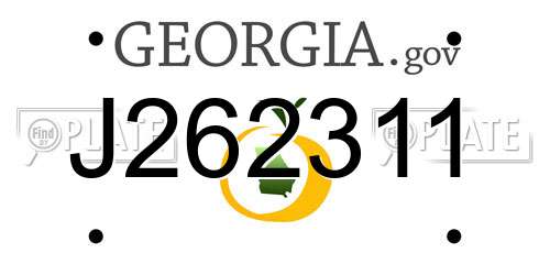 J262311 Georgia License Plate