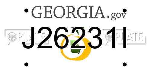 J26231I Georgia License Plate