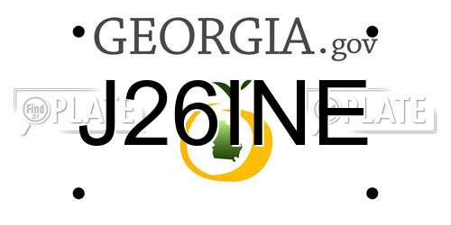 J26INE Georgia License Plate