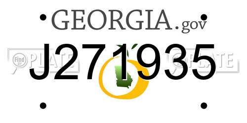 J271935 Georgia License Plate