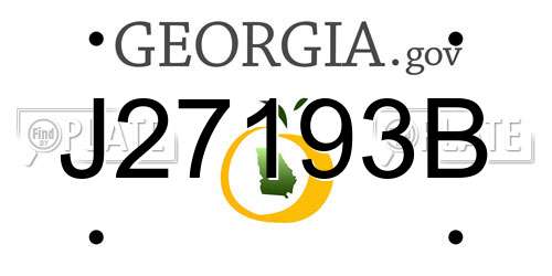 J27193B Georgia License Plate