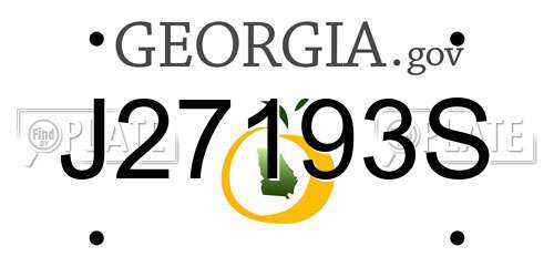 J27193S Georgia License Plate