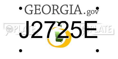 J2725E Georgia License Plate