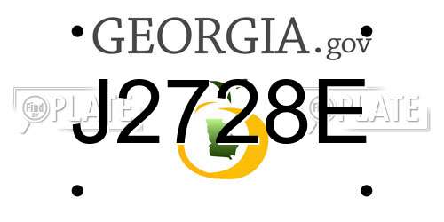 J2728E Georgia License Plate