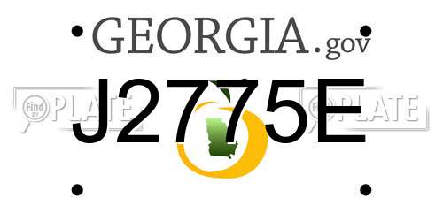 J2775E Georgia License Plate