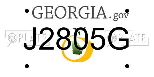 J2805G Georgia License Plate