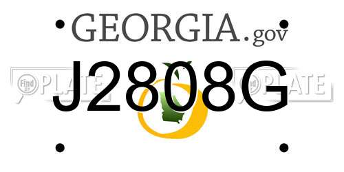 J2808G Georgia License Plate
