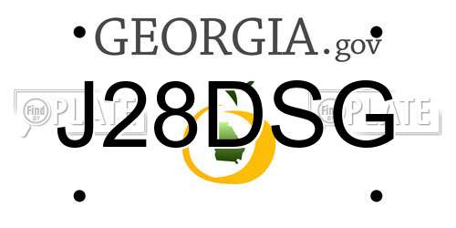 J28DSG Georgia License Plate