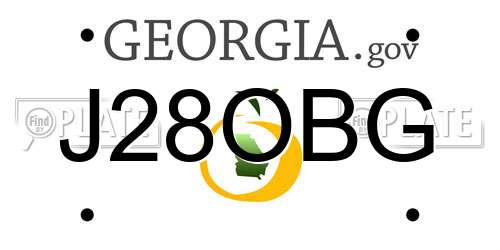 J28OBG Georgia License Plate