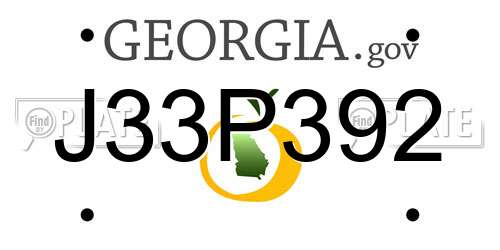 J33P392 Georgia License Plate