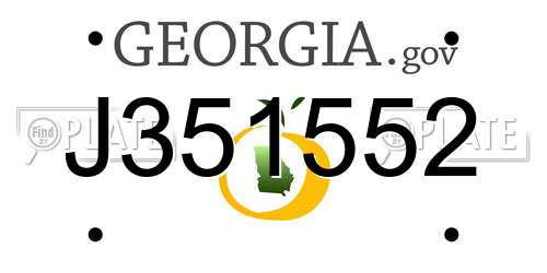 J351552 Georgia License Plate