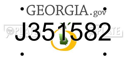 J351582 Georgia License Plate
