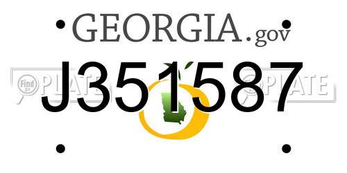 J351587 Georgia License Plate