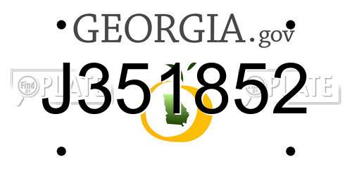 J351852 Georgia License Plate