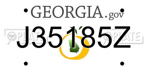 J35185Z Georgia License Plate