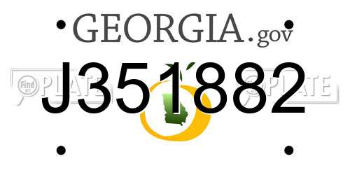 J351882 Georgia License Plate