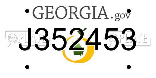 J352453 Georgia License Plate