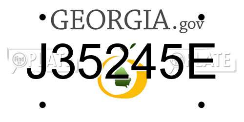 J35245E Georgia License Plate