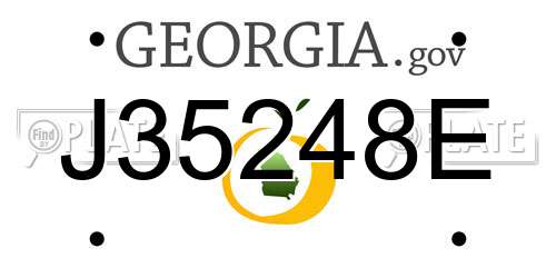 J35248E Georgia License Plate