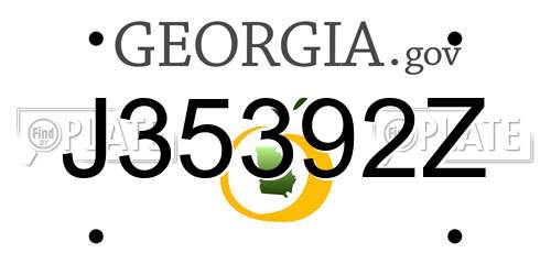 J35392Z Georgia License Plate