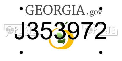 J353972 Georgia License Plate
