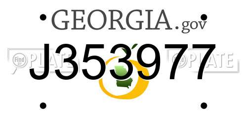 J353977 Georgia License Plate