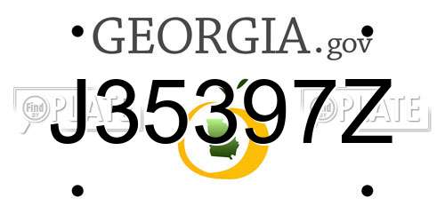 J35397Z Georgia License Plate
