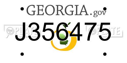 J356475 Georgia License Plate