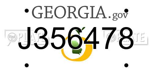 J356478 Georgia License Plate