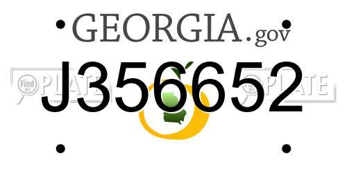 J356652 Georgia License Plate