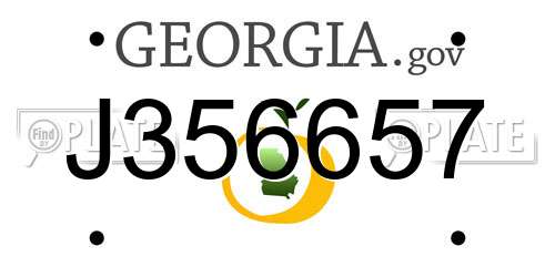J356657 Georgia License Plate