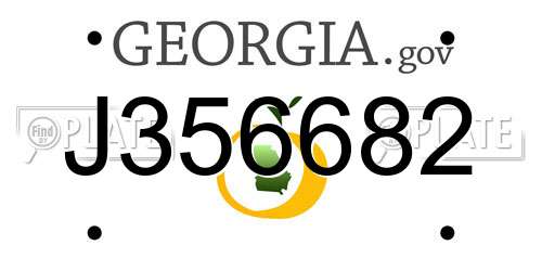 J356682 Georgia License Plate