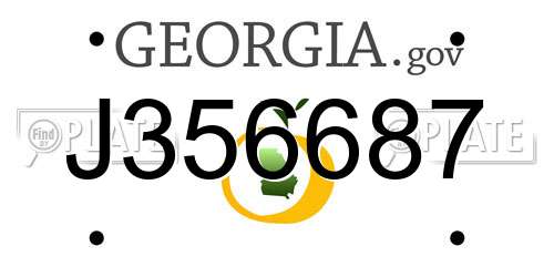 J356687 Georgia License Plate